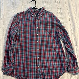 Men's Red and Blue Plaid Shirt